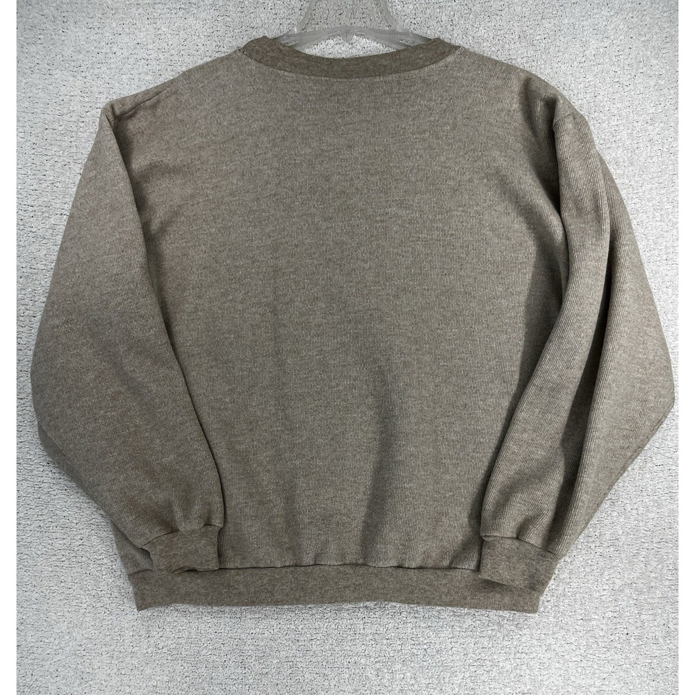 Sun Triangle Sweatshirt Mens L Catalina Island Ribbed Tan Beige Made in USA VTG - Picture 8 of 16